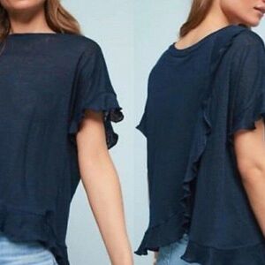 ERI & ALI ruffle linen top